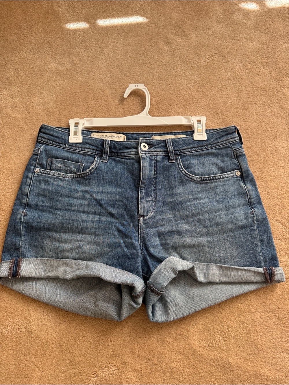Pilot Blue Rolled Cuff Denim Shorts